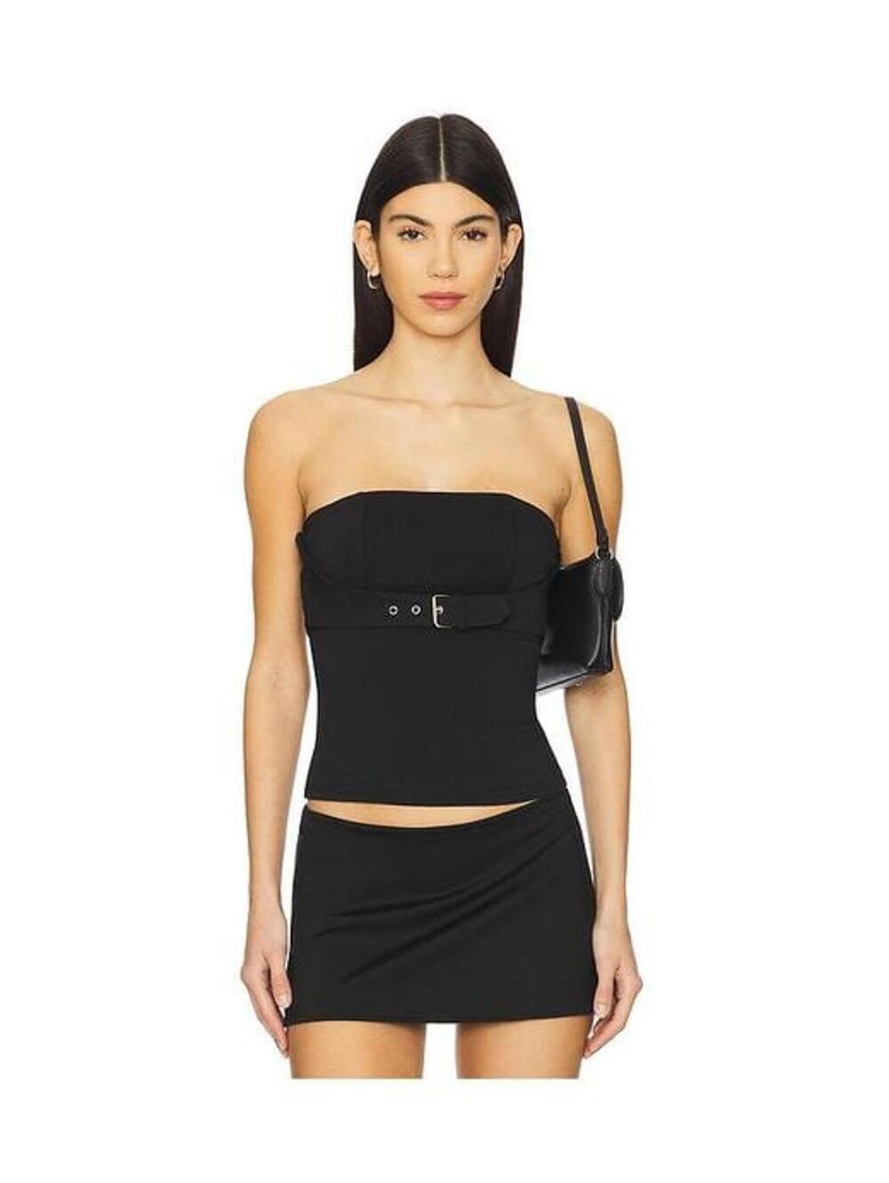 superdown Women's Black Capri Strapless Top